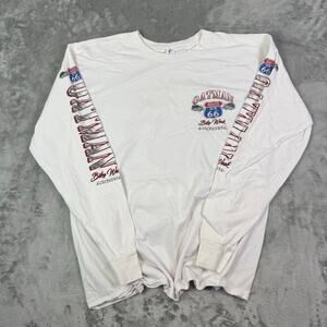 Suna Oatman Bike Week white Y2K biker streetwear long sleeve shirt mens XL